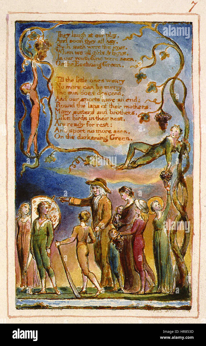 Songs of Innocence and of Experience, copy AA, 1826 (The Fitzwilliam Museum) object 7 (The Echoing Green) Stock Photo