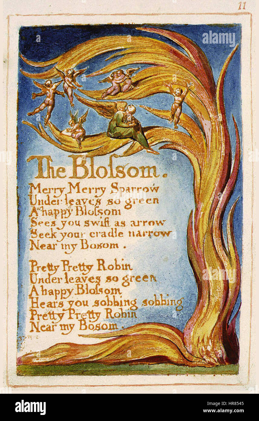Songs of Innocence and of Experience, copy AA, 1826 (The Fitzwilliam Museum) object 11 The Blossom Stock Photo
