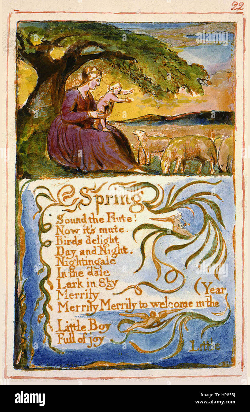 Songs of Innocence and of Experience, copy AA, 1826 (The Fitzwilliam Museum) object 22 Spring Stock Photo