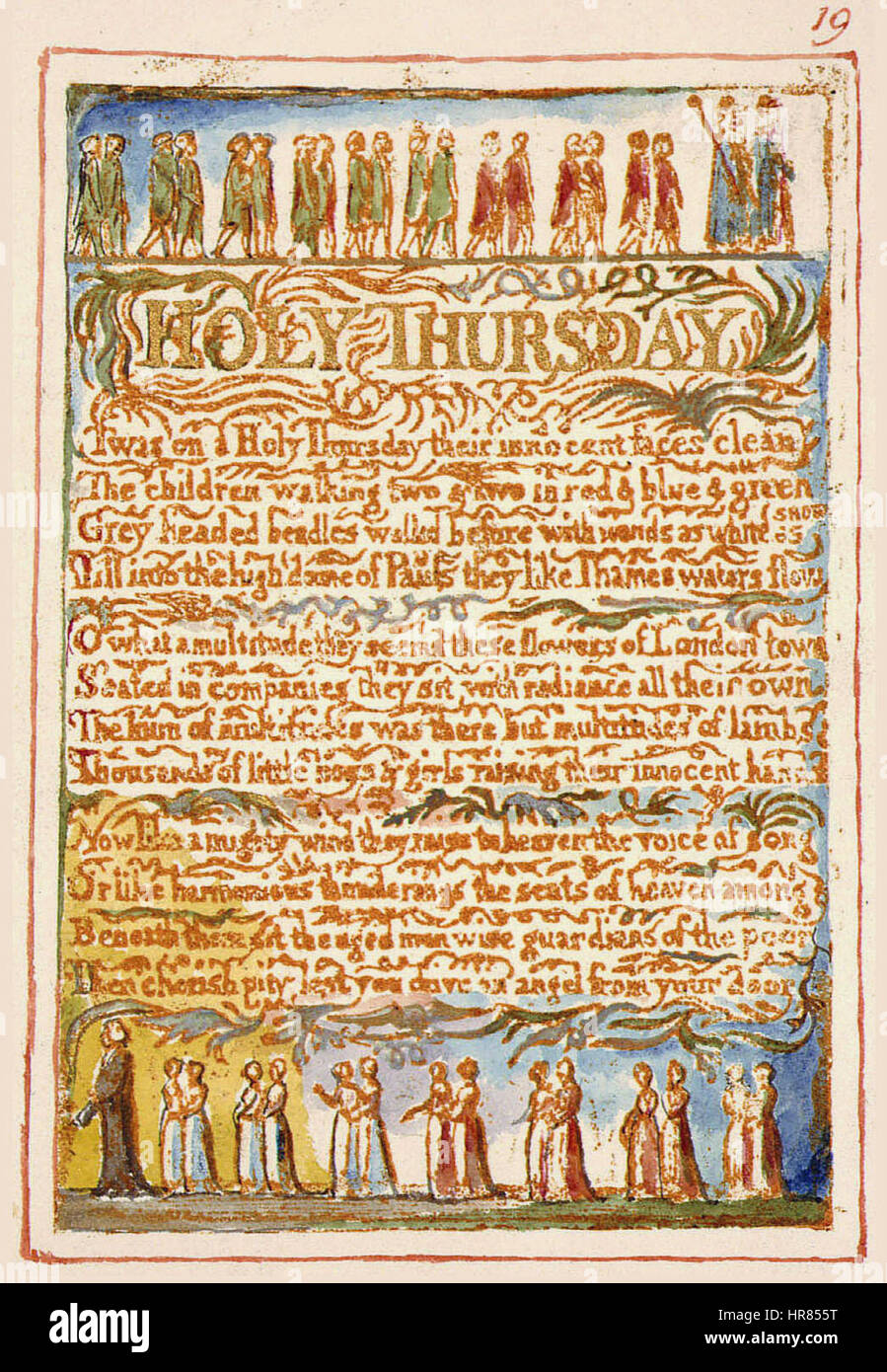 Songs of Innocence and of Experience, copy AA, 1826 (The Fitzwilliam Museum) object 19 HOLY THURSDAY Stock Photo