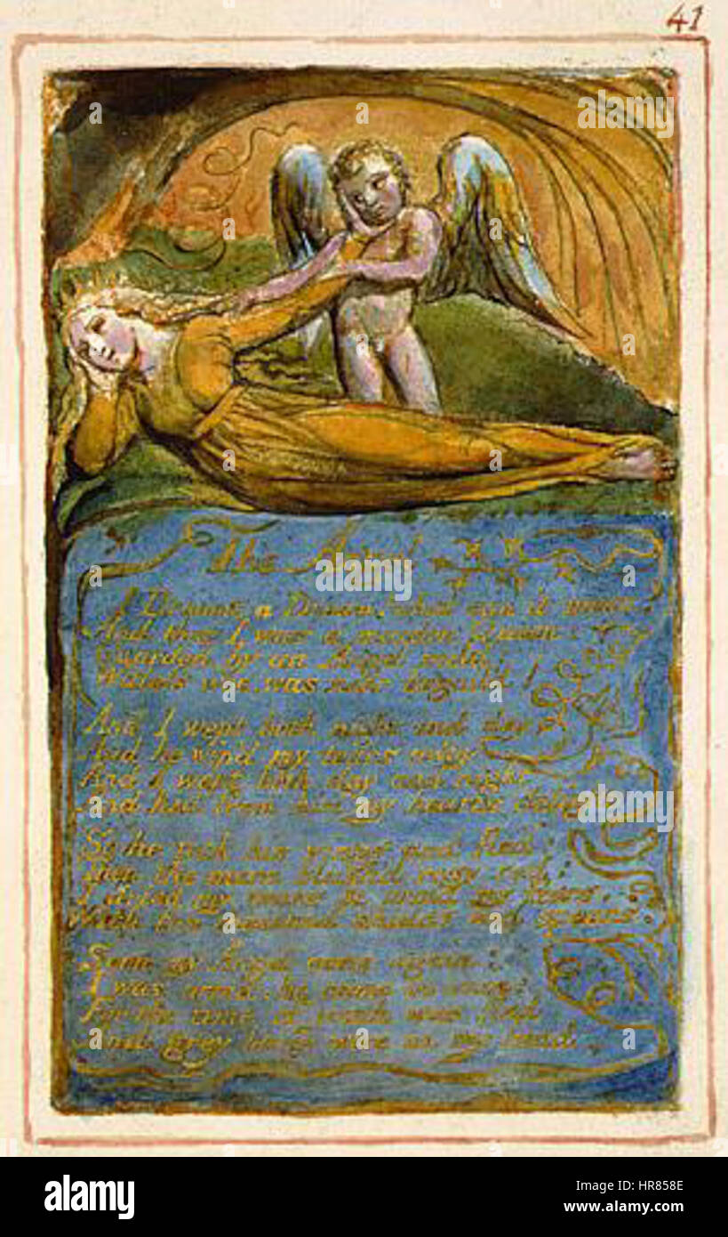 Songs of Innocence and of Experience, copy AA, 1826 (The Fitzwilliam Museum) object 41 The Angel Stock Photo