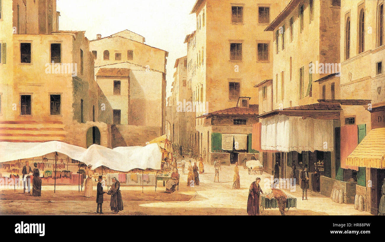 View of Ancient Florence by Fabio Borbottoni 1820-1902 (11) Stock Photo