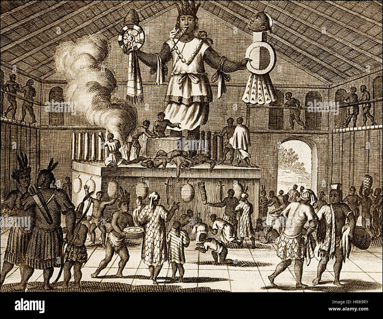 Virginia Indians Fanciful Figures Arnoldus Montanus America 1671