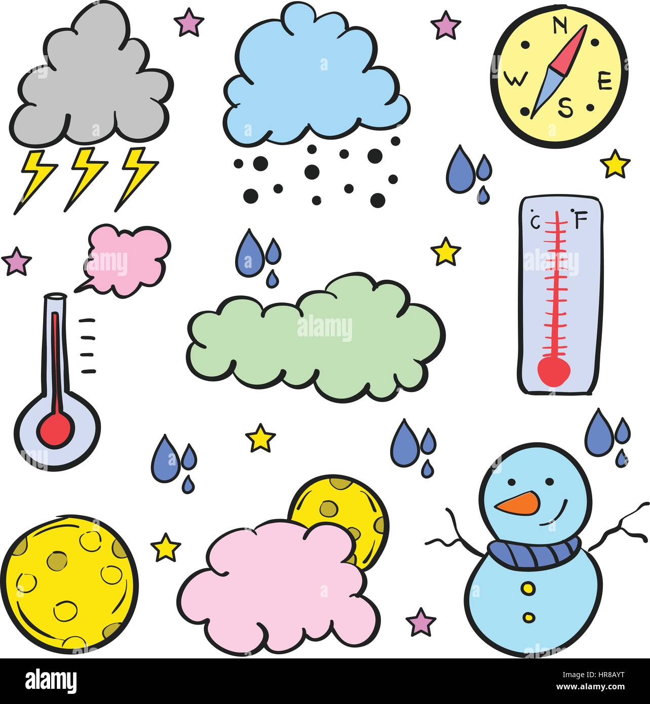 Doodle of weather set element Stock Vector Image & Art - Alamy