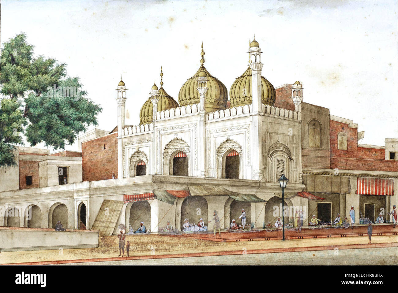 The Sunehri Masjid of Roshan ud-Dawla at Chandni Chowk in Delhi - a ...