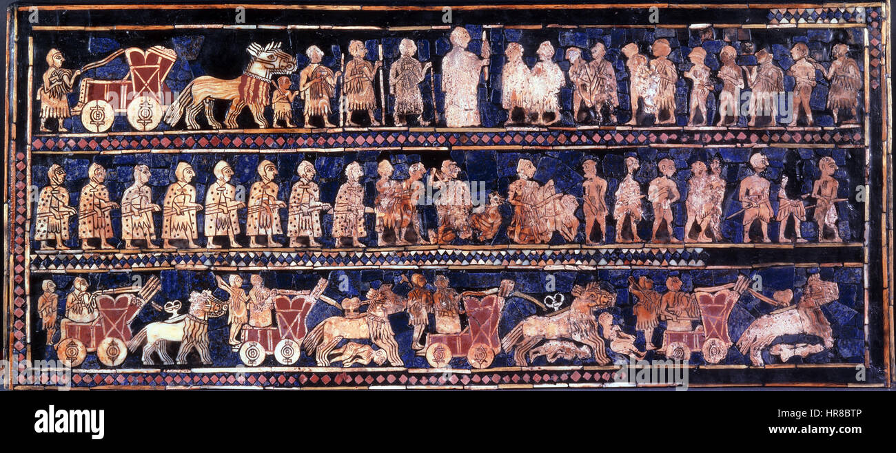 Chariots Driving. The Mosaic Standard From Ur RR9180 British Museum Postcard 