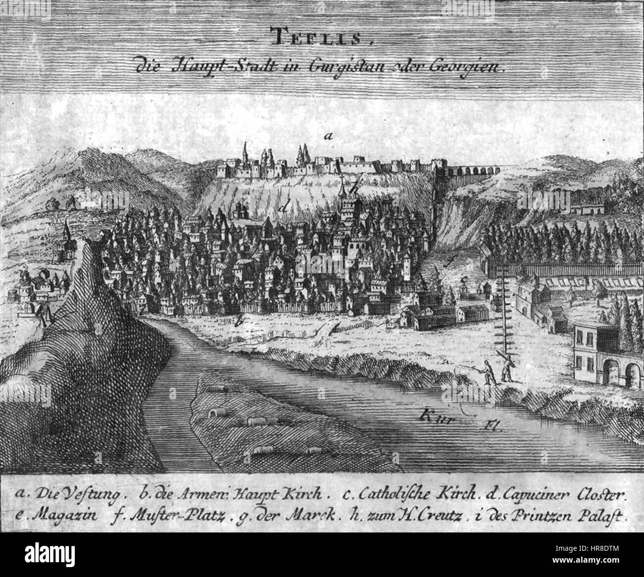 Tiflis, by Johann Baptist Homann 1734-2 Stock Photo