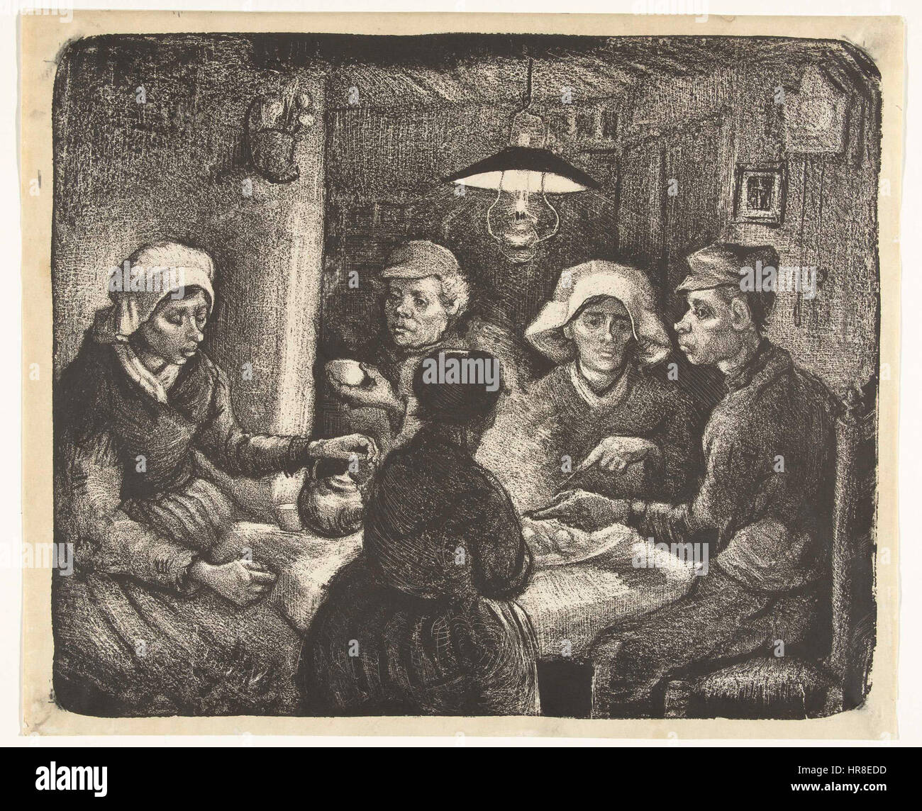 The Potato Eaters Lithography by Vincent van Gogh Stock Photo Alamy