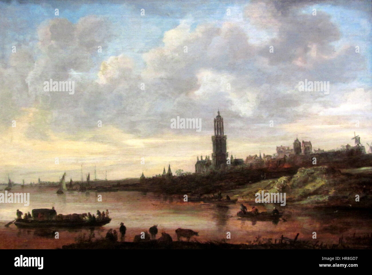 View of Rhenen, Jan Van Goyen, 1656 Stock Photo