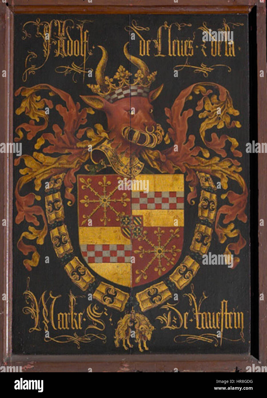 Wappenschild von Adolf von Kleve 1468 Stock Photo