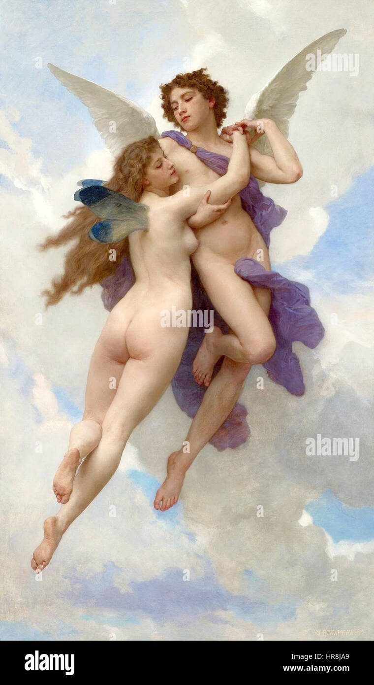 William-Adolphe Bouguereau (1825-1905) - L'Amour et Psych (1899) Stock Photo