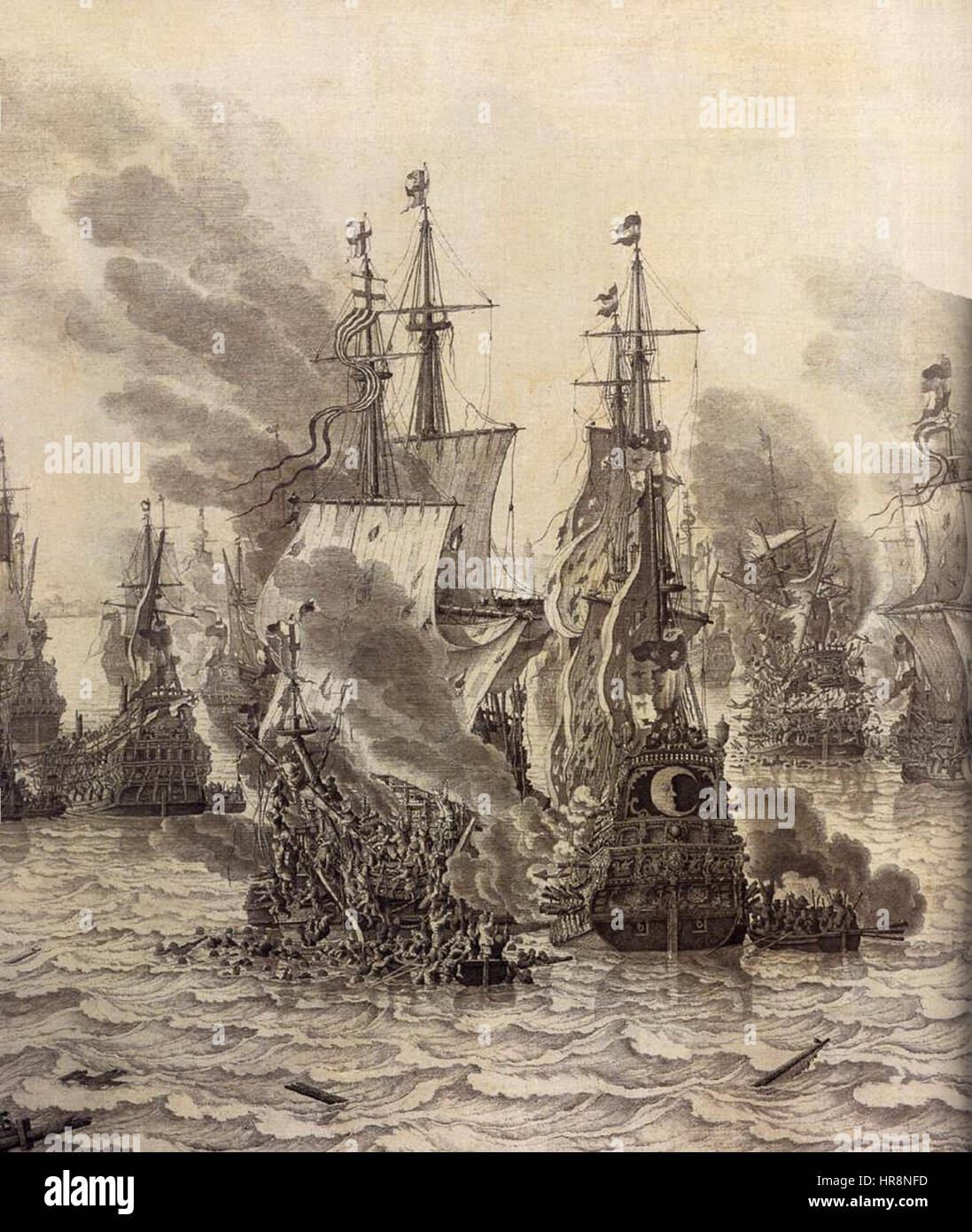 Willem van de Velde (I) - The Battle of Livorno (detail) - WGA24521 Stock Photo