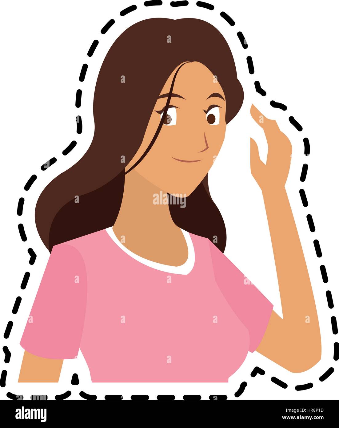 pretty young woman icon image Stock Vector Image & Art - Alamy