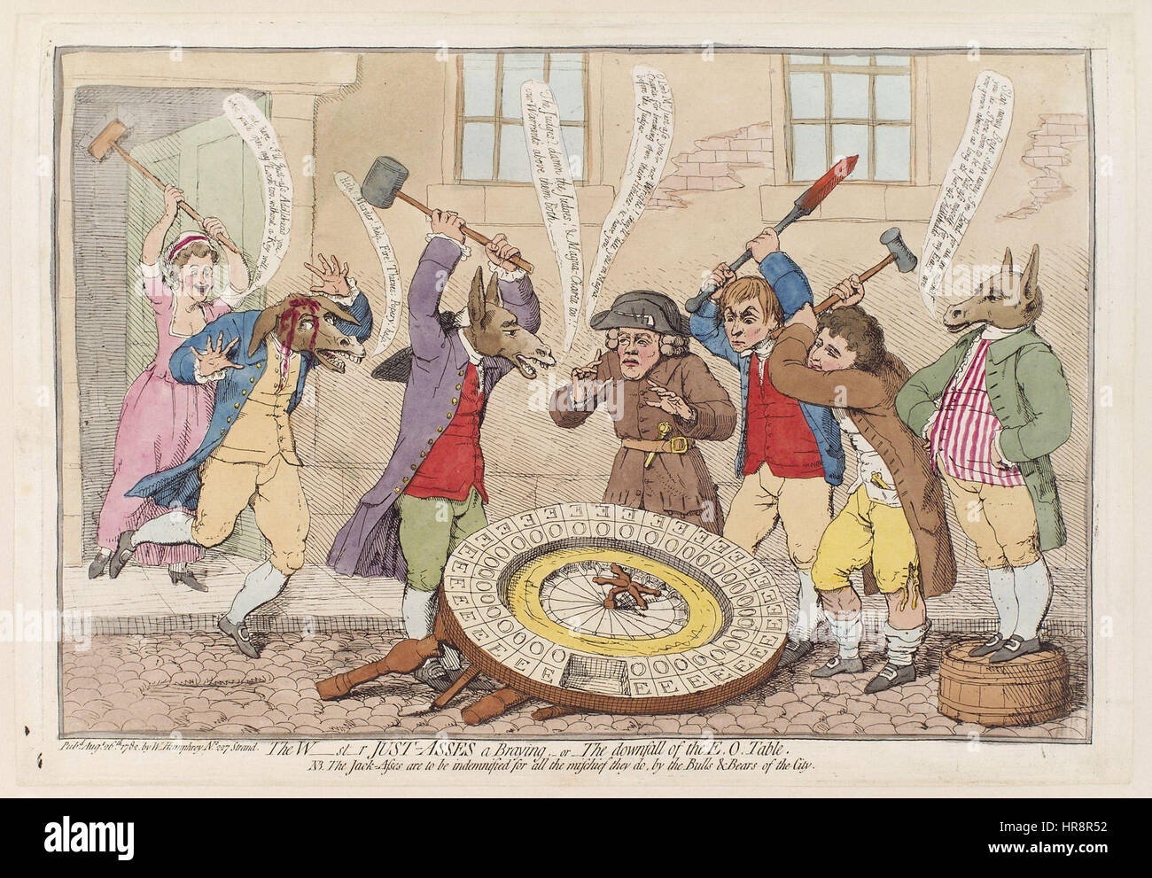 The W(estminster) just-asses a braying - or - the downfall of the E. O. table by James Gillray Stock Photo