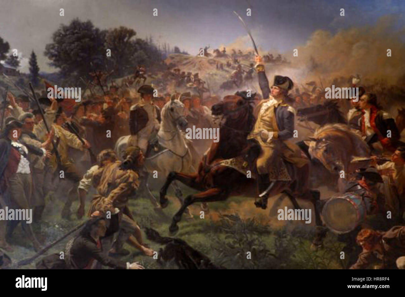Washington Rallying the Troops at Monmouth 1854 Emanuel Leutze Stock Photo