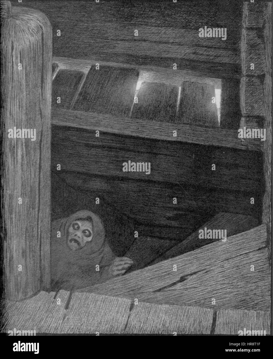 Theodor Kittelsen - Pesta i trappen, 1896 (Pesta on the Stairs) Stock Photo