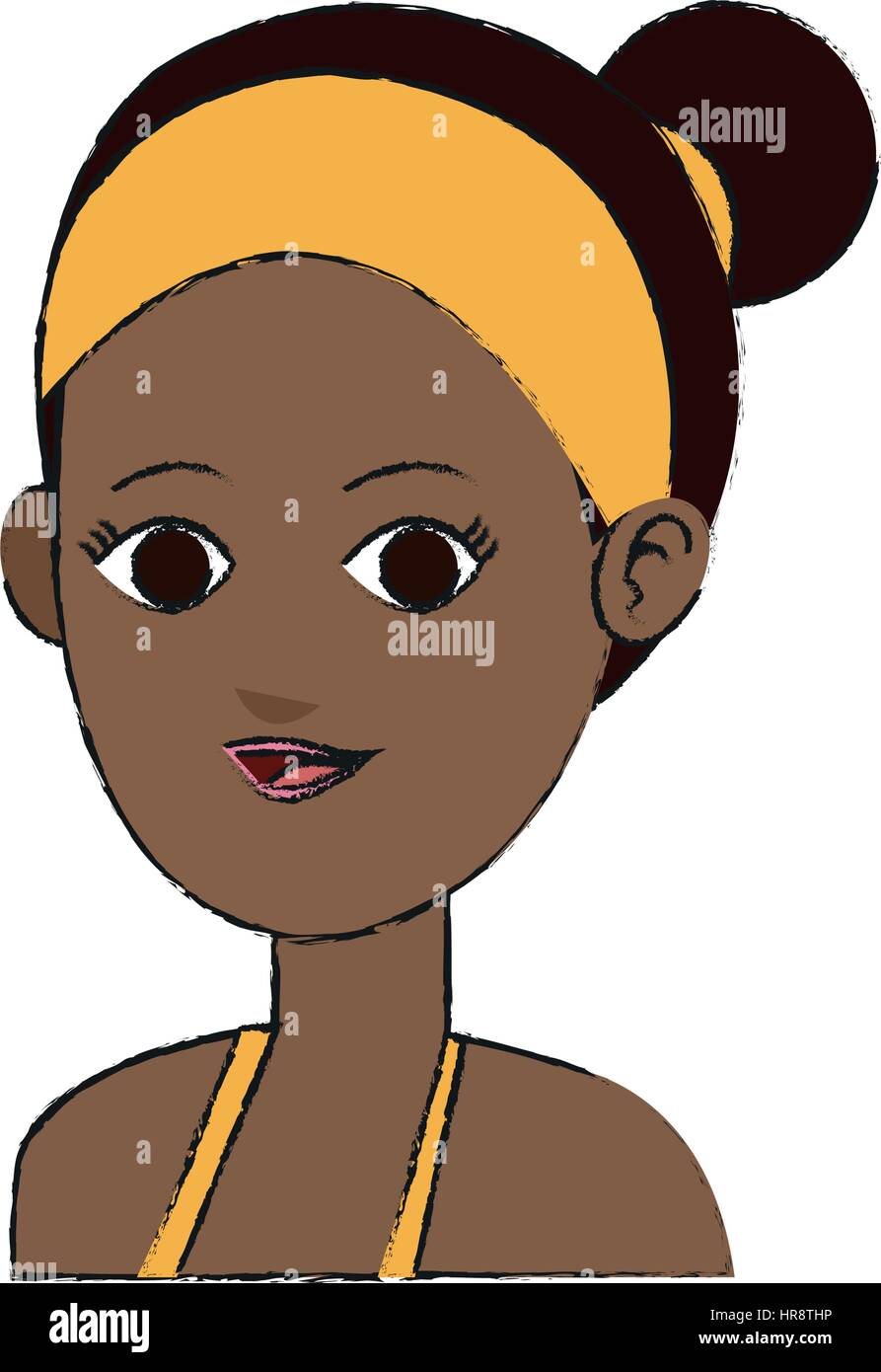 pretty young dark skin woman icon image Stock Vector Image & Art - Alamy