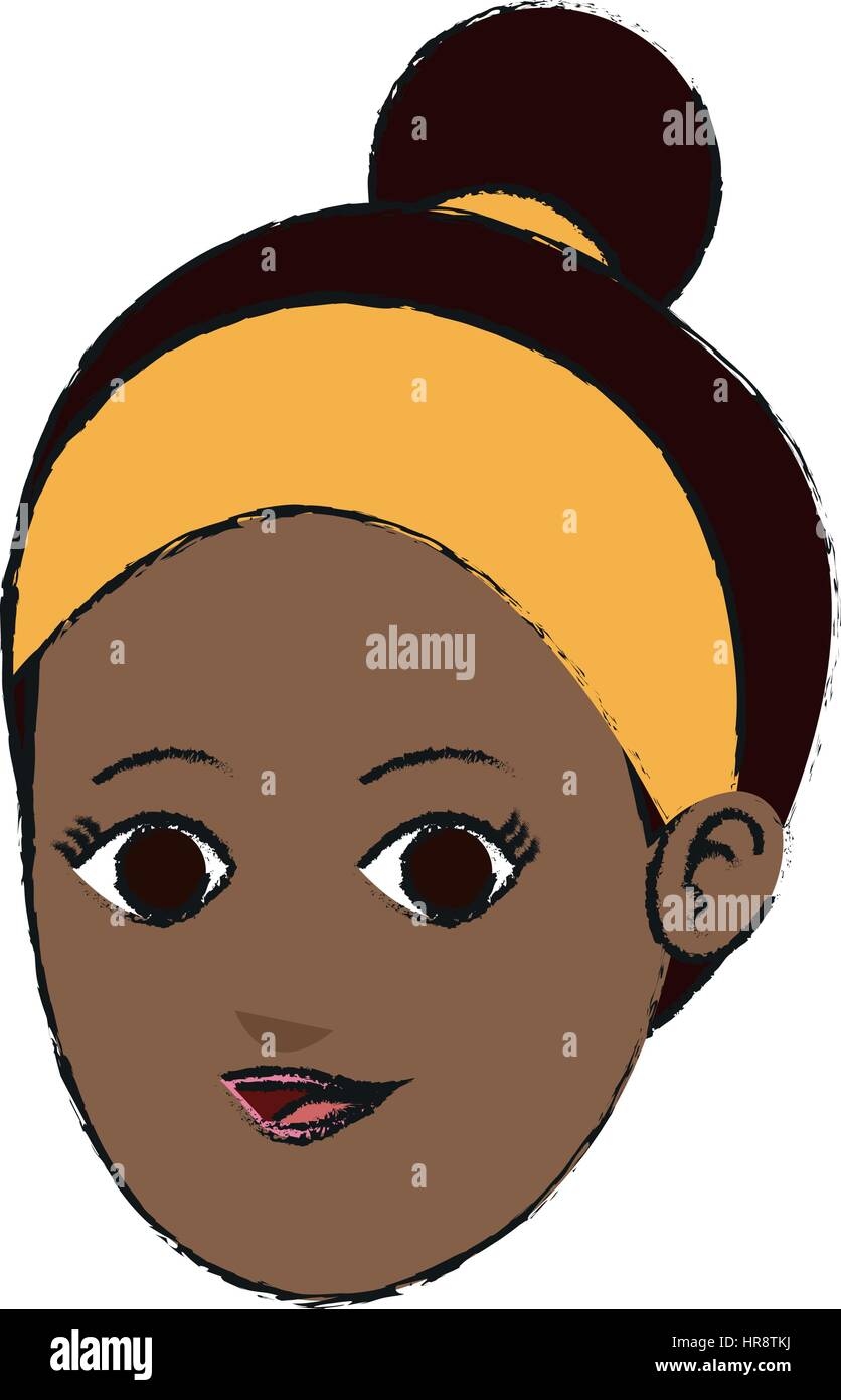 face of pretty dark skin young woman icon image Stock Vector Image ...