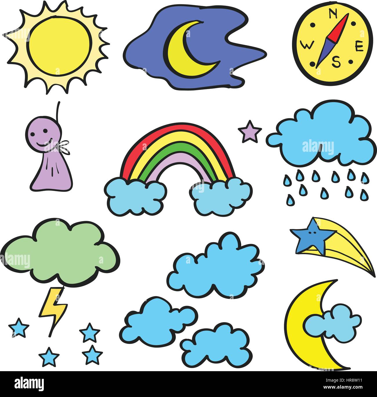 Doodle of weather theme style Stock Vector Image & Art - Alamy
