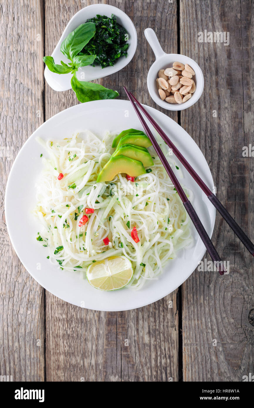 Spicy kohlrabi noodles Stock Photo Alamy