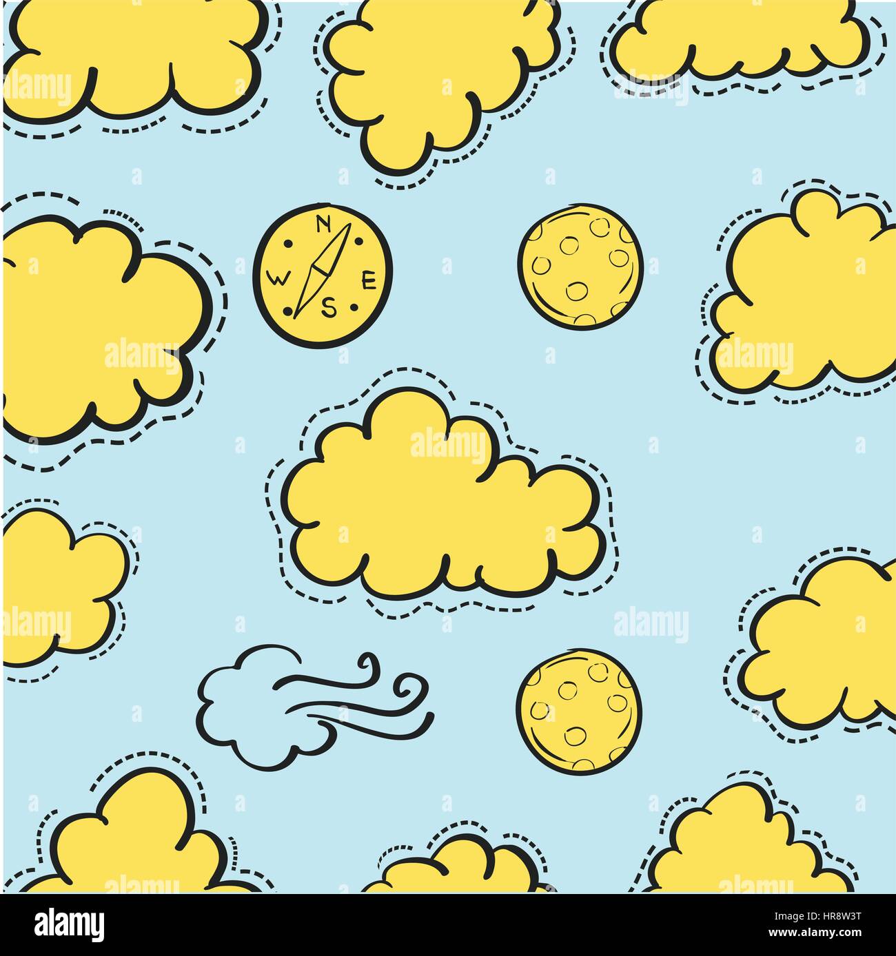 Doodle of cloud set weather theme Stock Vector Image & Art - Alamy
