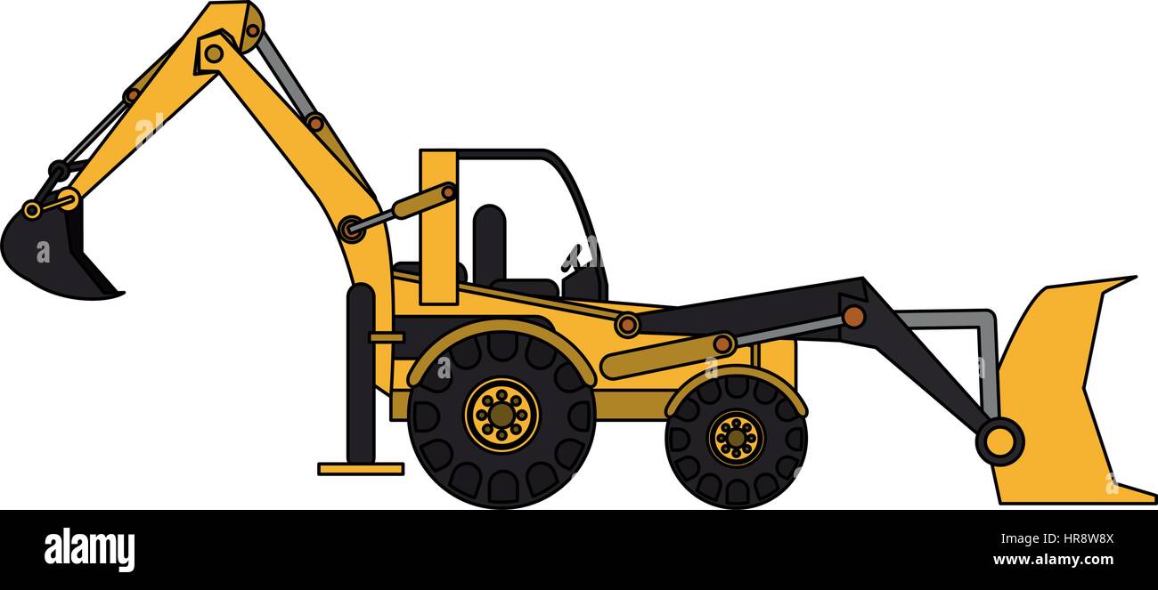 yellow backhoe icon image Stock Vector Image & Art - Alamy