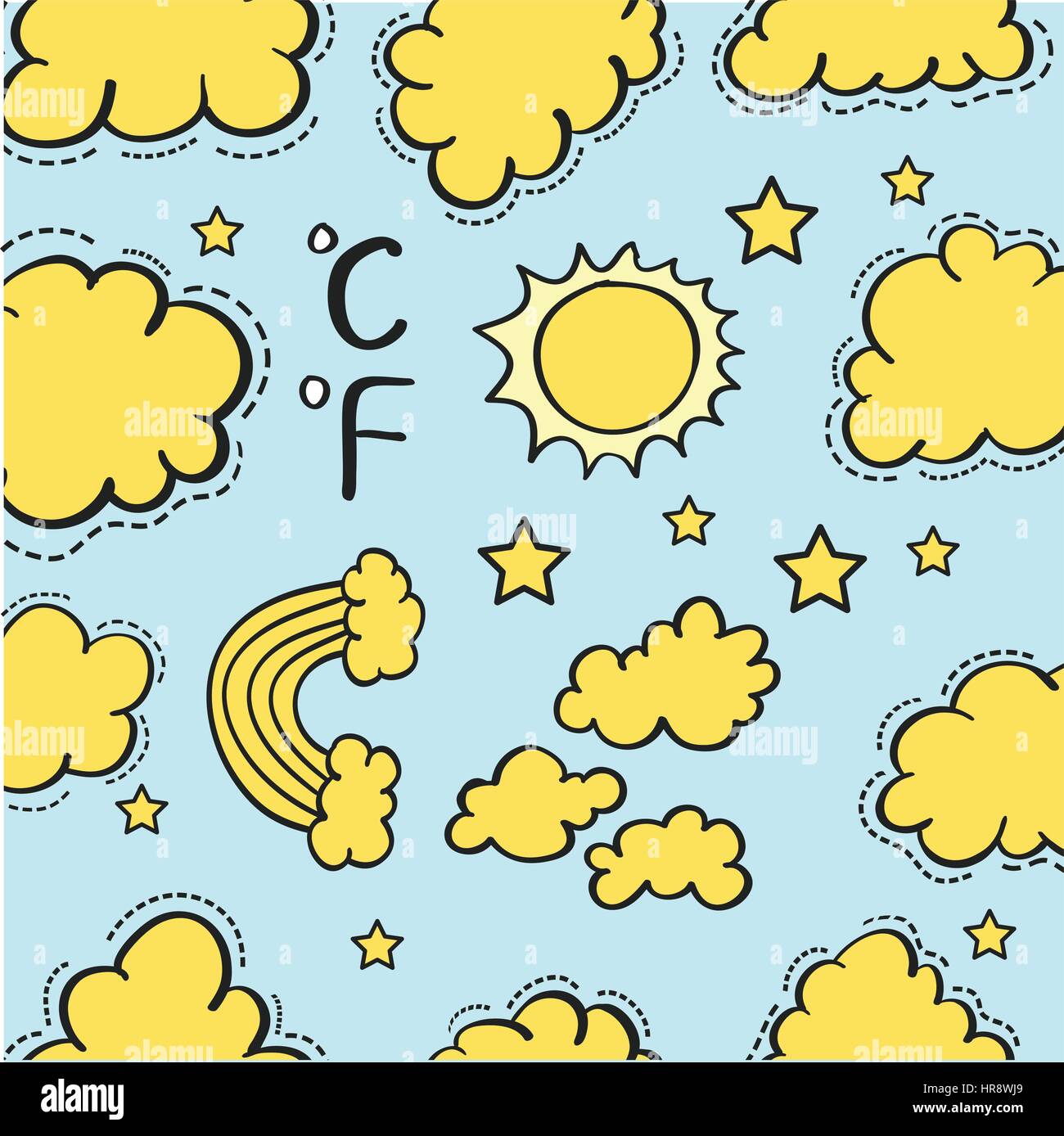 Doodle of weather with cloud style Stock Vector Image & Art - Alamy