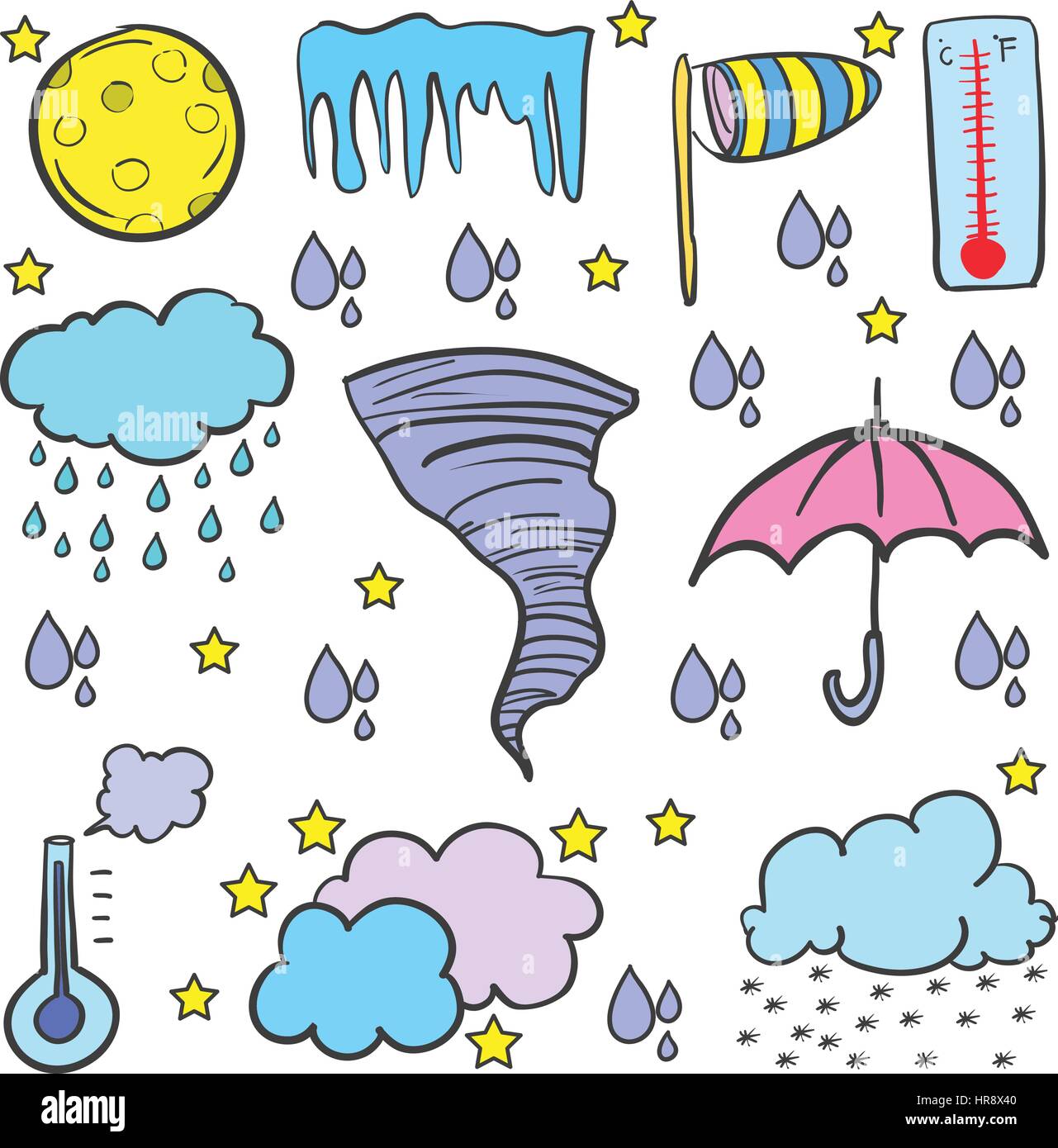 Doodle of weather various element Stock Vector Image & Art - Alamy