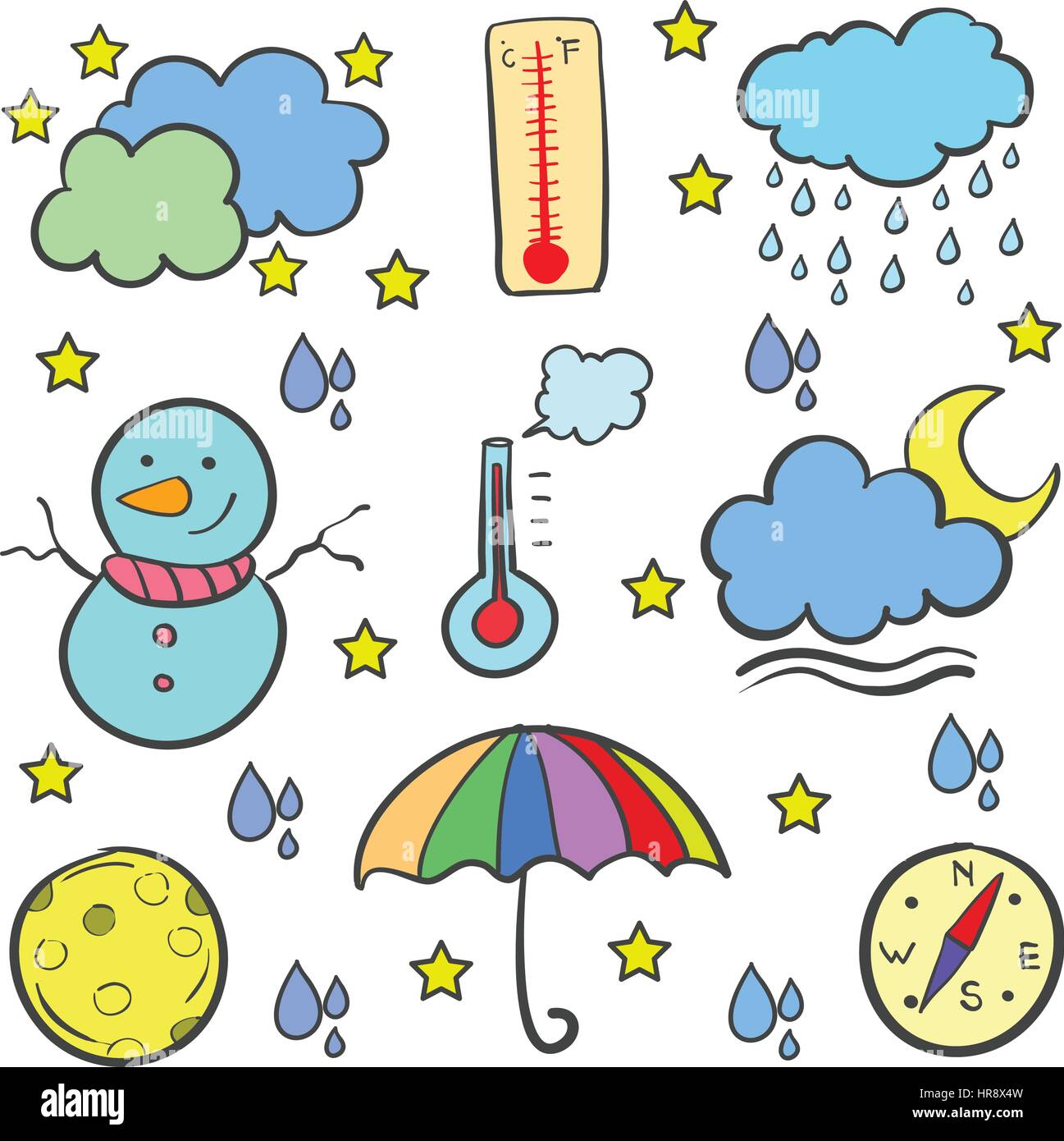 Doodle of weather style design Stock Vector Image & Art - Alamy