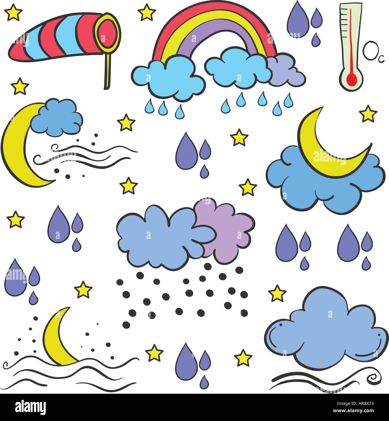Doodle of weather element various Stock Vector Image & Art - Alamy