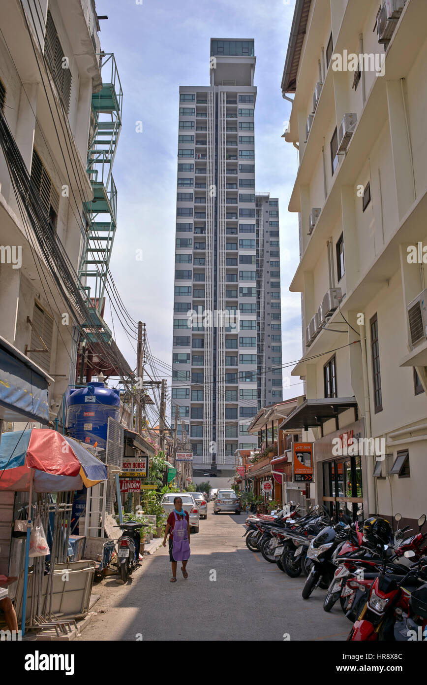 Highrise building apartment and condominium block Pattaya Thailand Southeast Asia Stock Photo