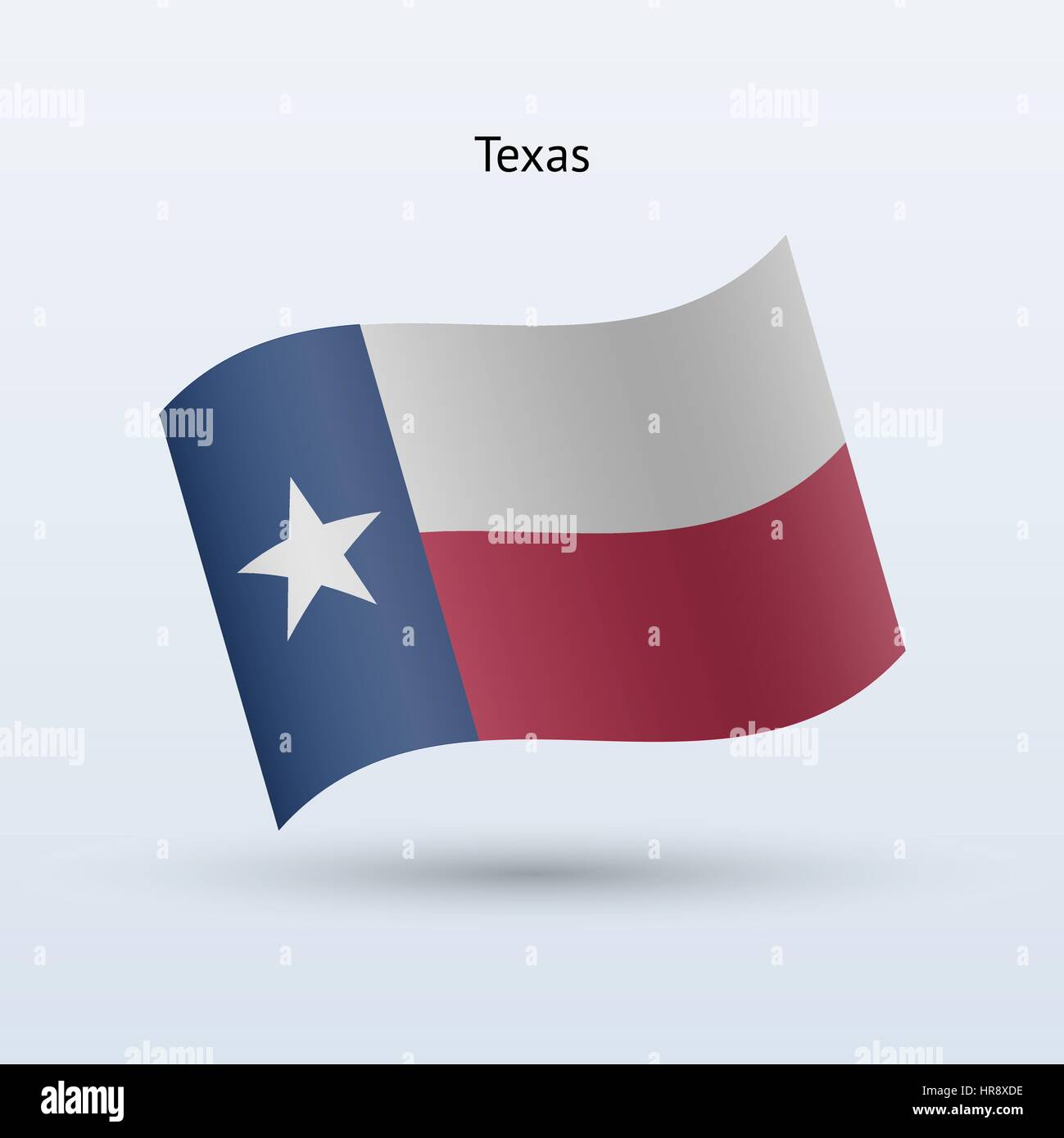 State of Texas flag waving form on gray background. Vector illustration ...