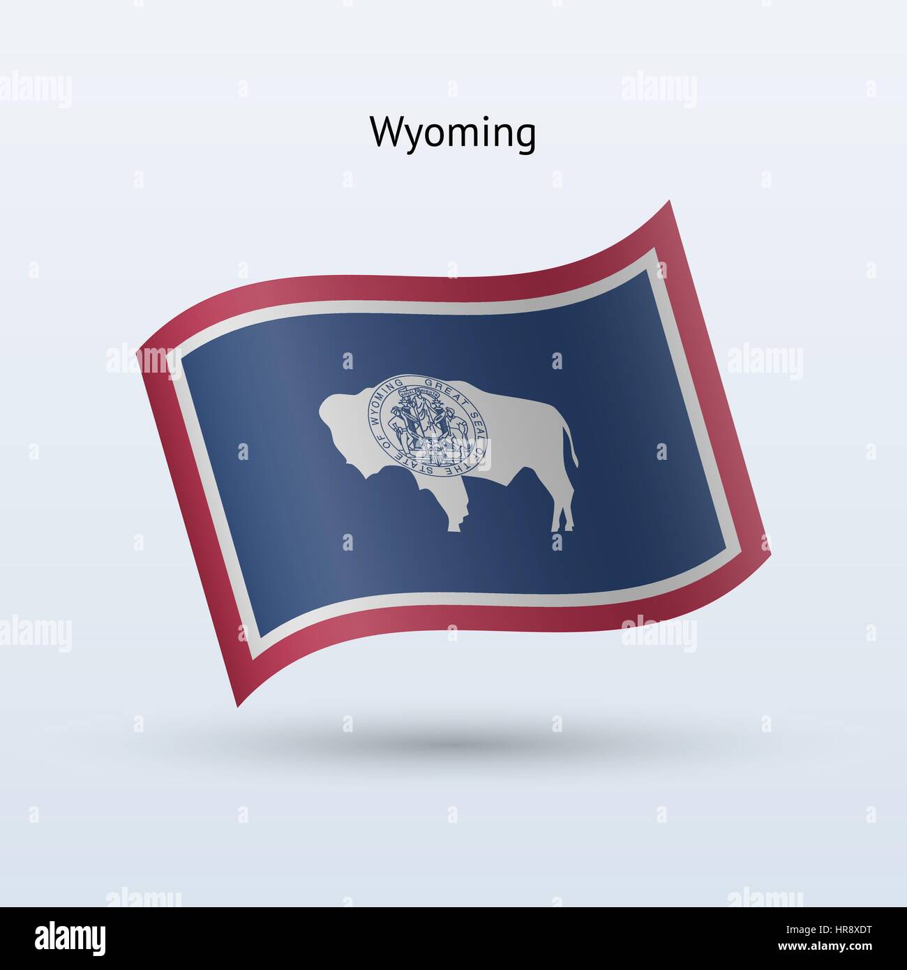 Wyoming state flag wave Stock Vector Images - Alamy