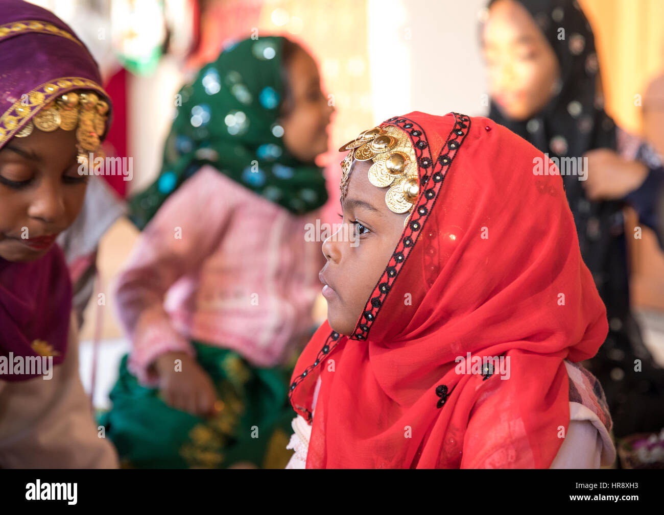 Muscat, Oman Feb 4, 2017 Young Omani girl during a traditional