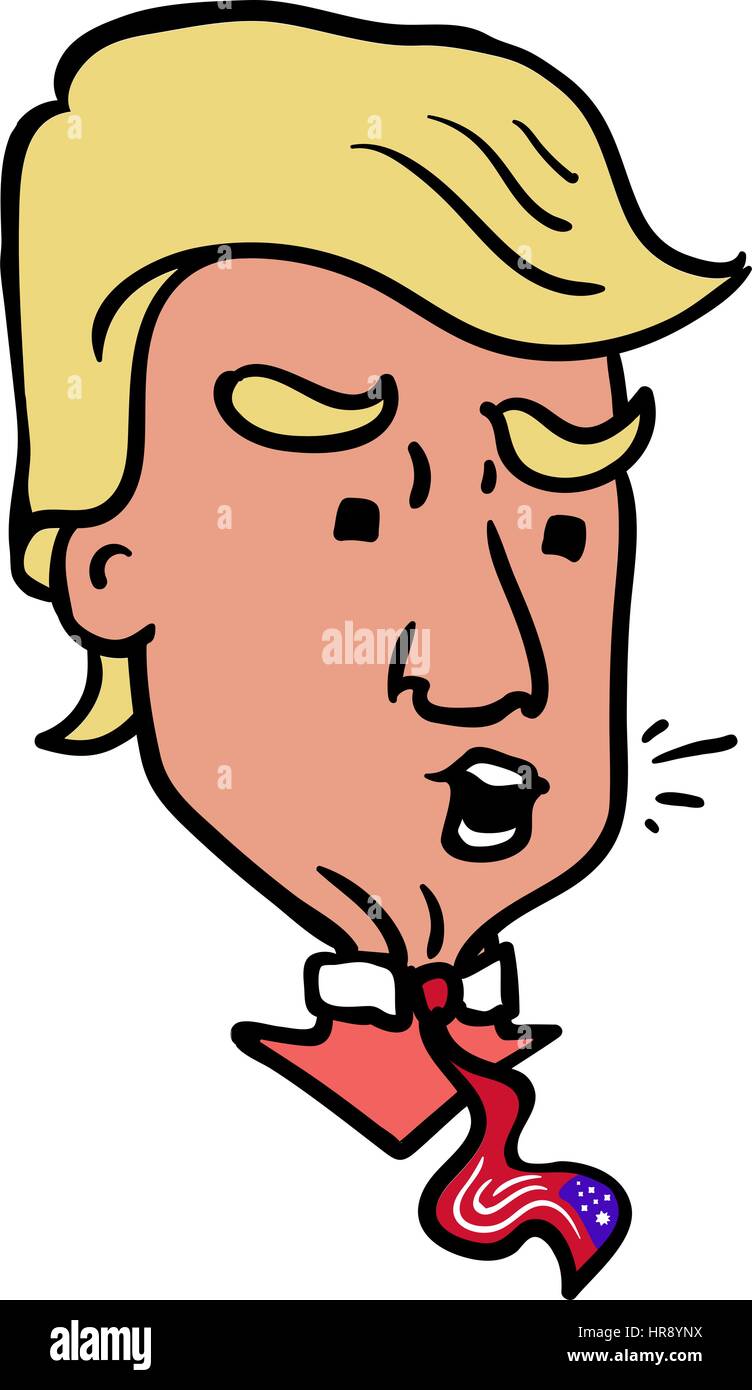 vector portrait of Mr President Donald Trump. President of the United States of America. Editorial vector illustration EPS8. Stock Vector