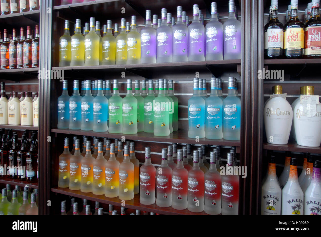 Rums on display, St Thomas, USVI, Caribbean Stock Photo Alamy