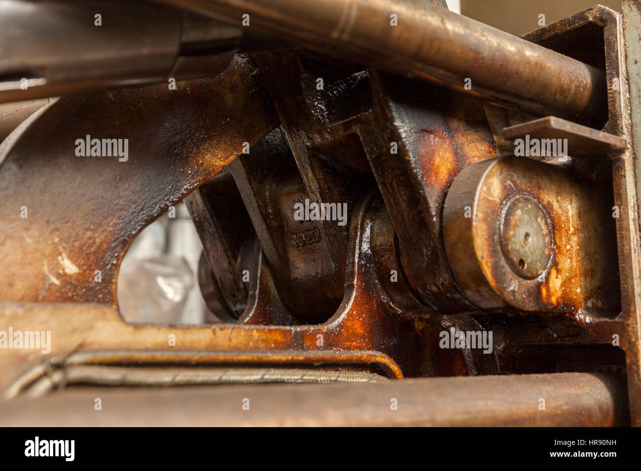 hydraulic pistons on the old machine for casting Stock Photo Alamy