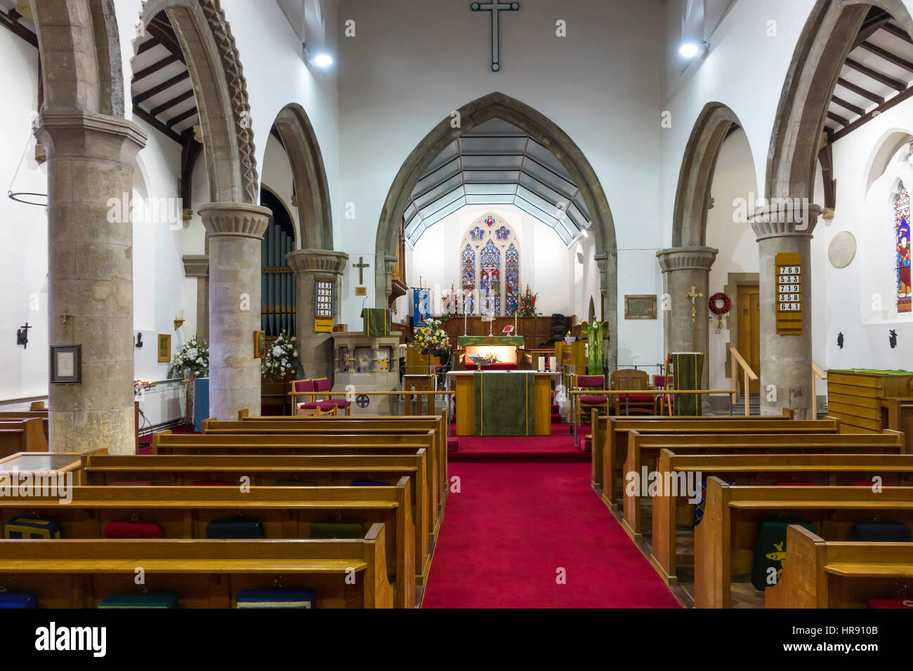 Interior of the Parish Church of Saint John the Baptist Greatham