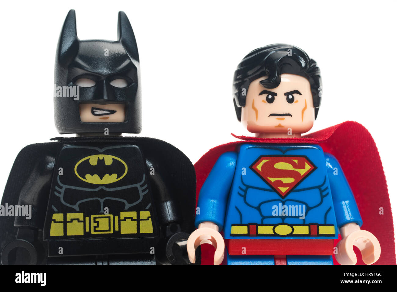 Lego Batman and Superman Minifigure Stock Photo - Alamy