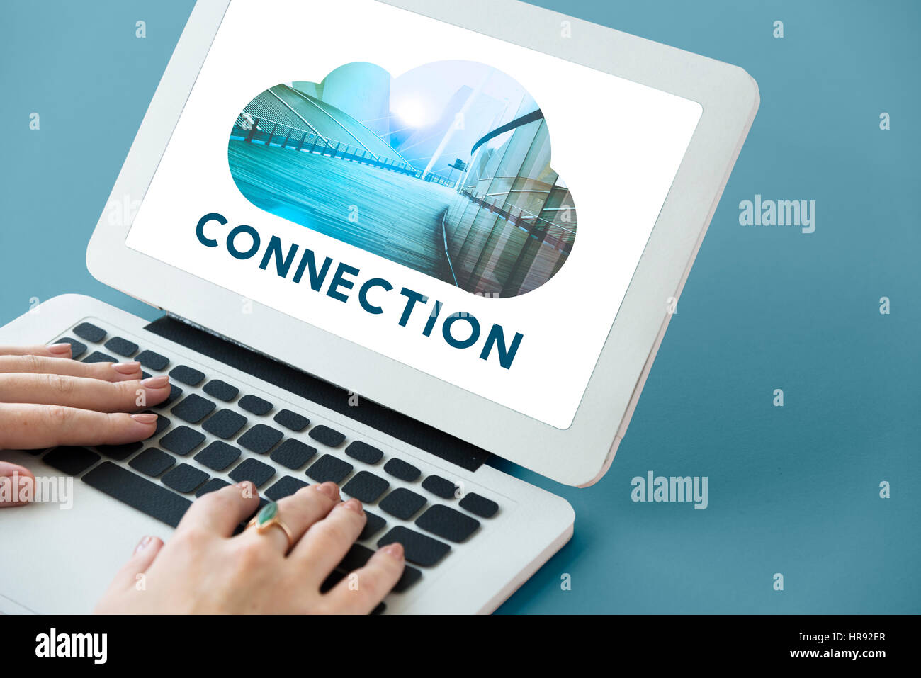 Upload Data Backup Connection Cloud Stock Photo