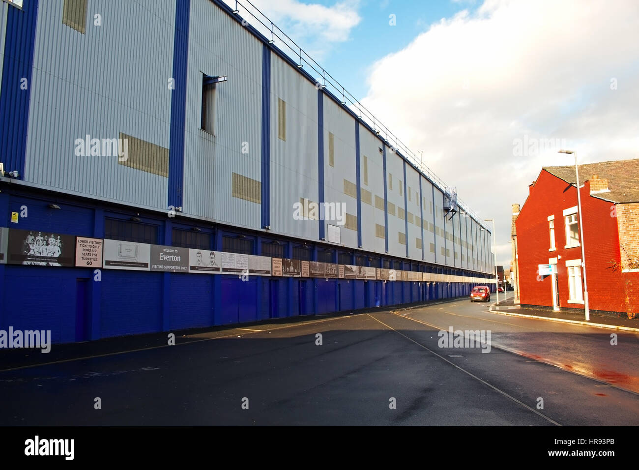 Bullens Rd end of Everton Football Clubs Goodison Park Stadium Liverpool UK Stock Photo