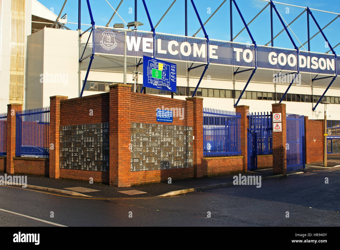 Goodison Park Stadium, home of Everton Football Club. Liverpool UK. Stock Photo