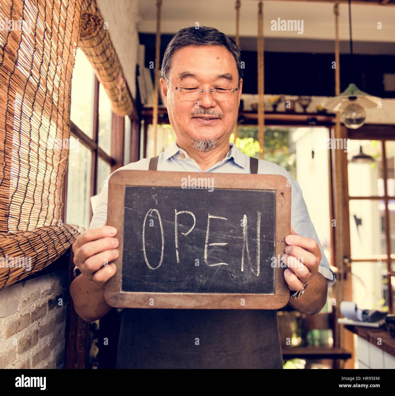 Cafe Open Shop Retail Notice Retail Front Stock Photo Alamy