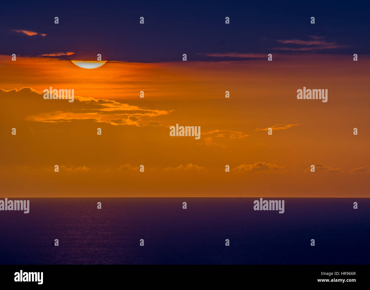 Sunset background image from the island nation of Haiti. Stock Photo