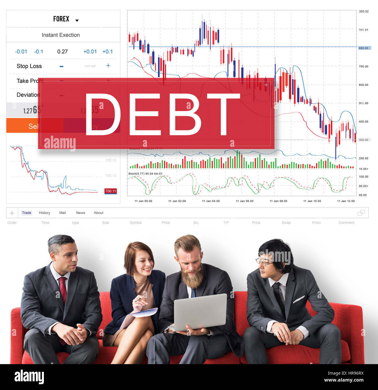 Debt Chart Graphic Diagram Concept Stock Photo