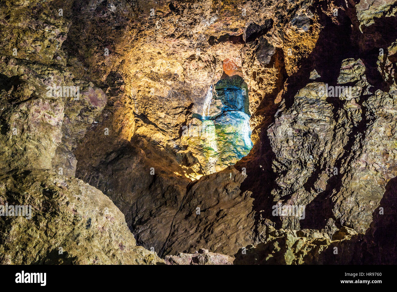 Clearwell Caves in the Forest of Dean in Gloucestershire. Stock Photo