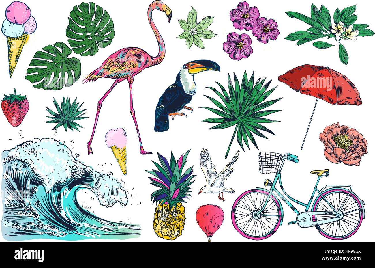 Icons set of summer traveling Stock Vector Image & Art - Alamy
