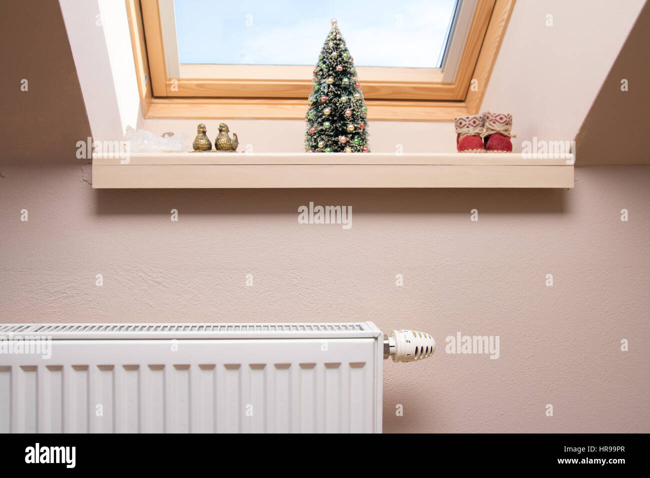 wall heater in room Stock Photo