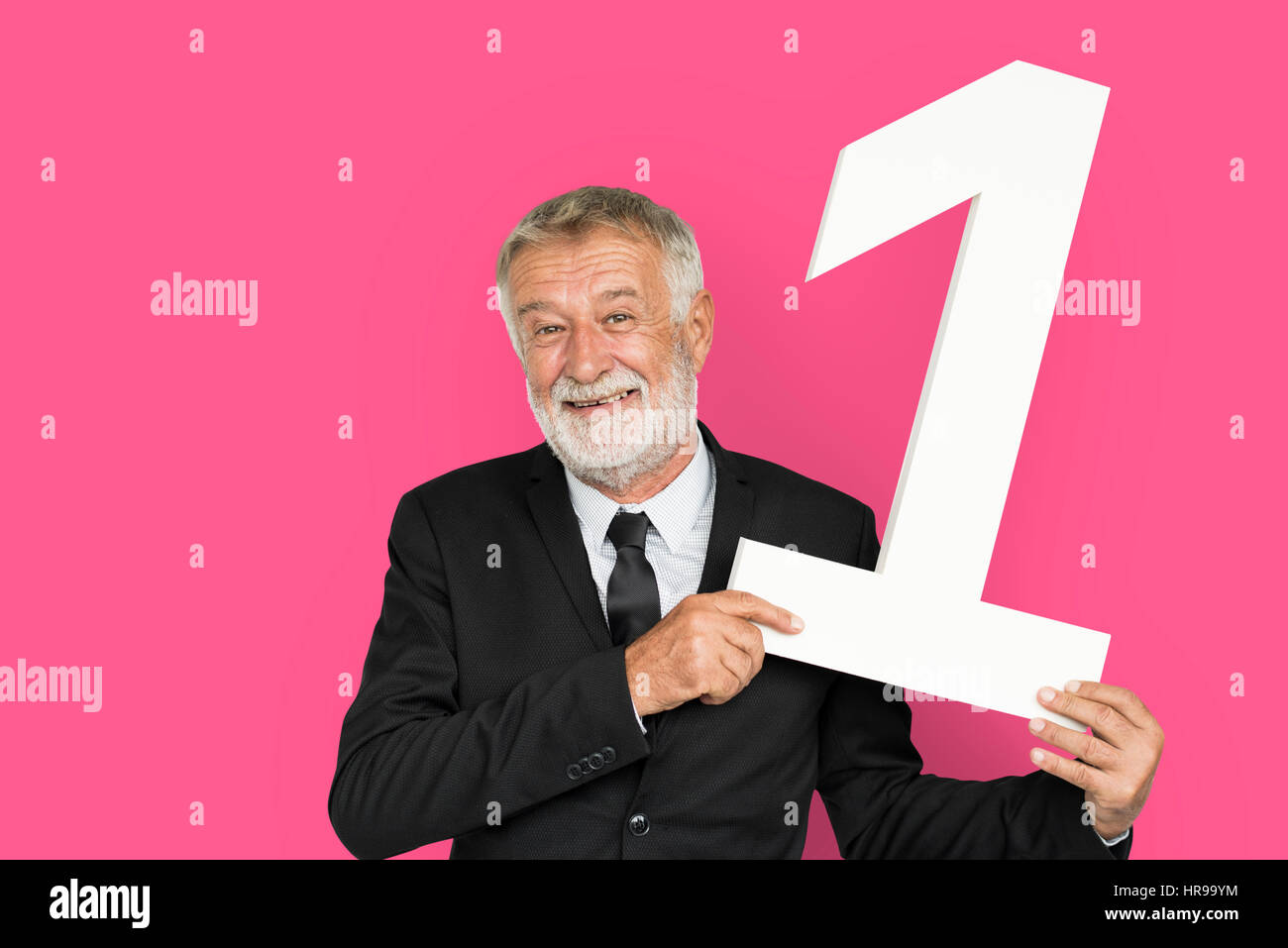 Caucasian Business Man Rank Number One Stock Photo - Alamy