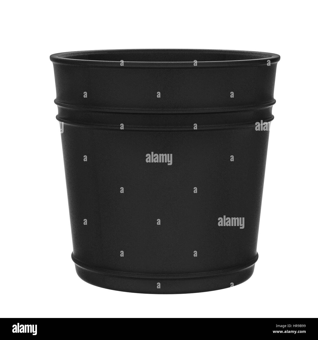 3d rendering empty black pot isolated on white Stock Photo